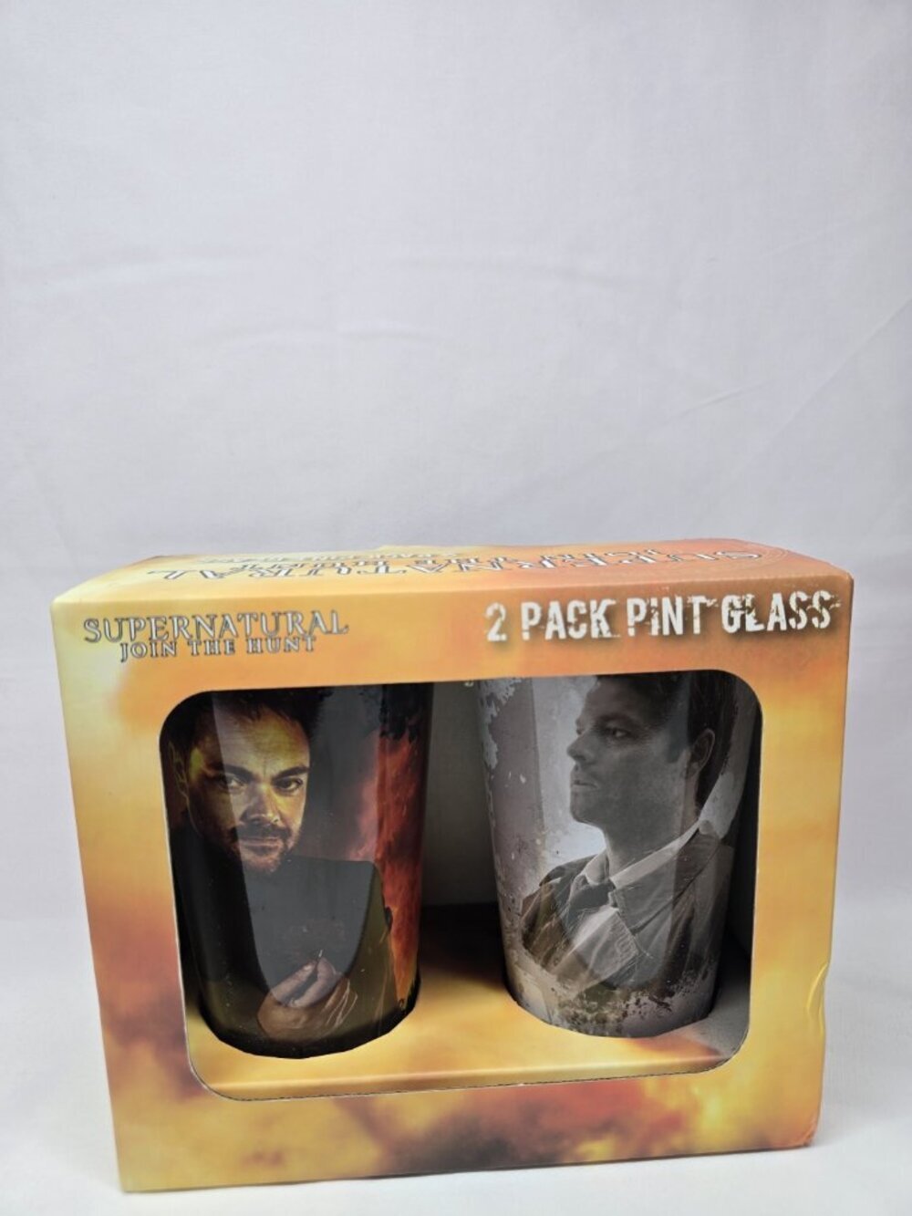 Supernatural Join The Hunt Crowley And Castiel Glass Set 16oz- New